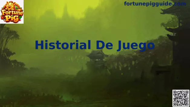 Pantalla de historial de juego para revisar actividad en Fortune Pig