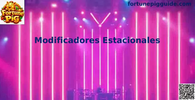 Modificadores Estacionales de Fortune Pig con símbolos, bonos y eventos de temporada